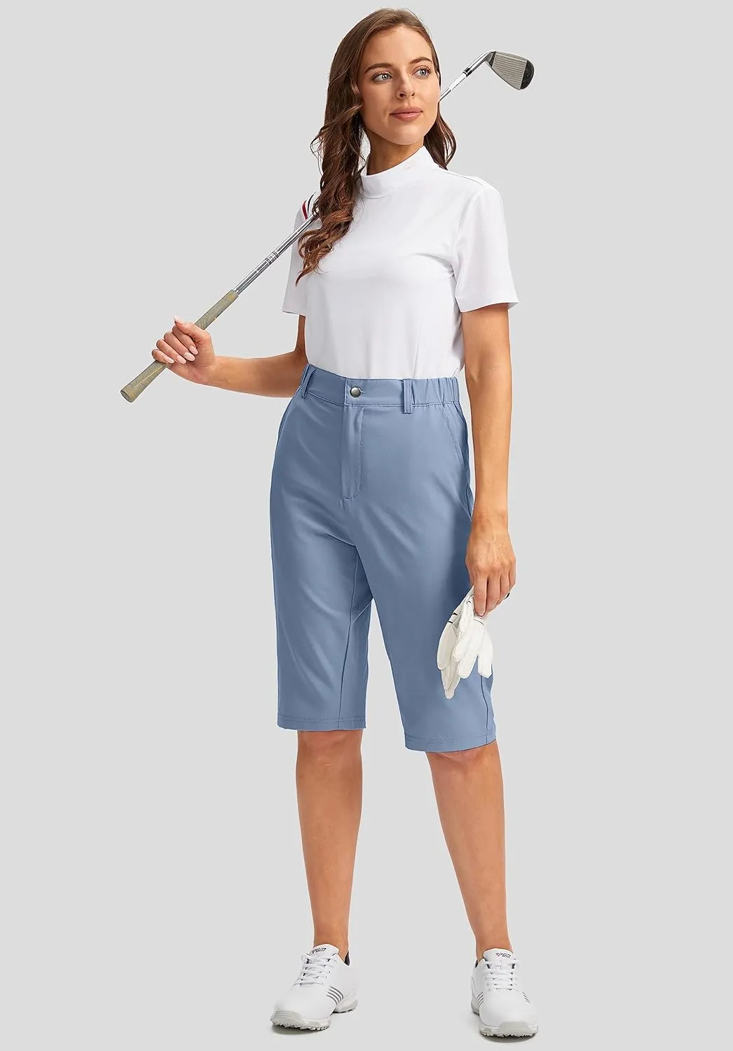 G Gradual Women's Long Hiking Cargo Shorts 13" Knee Length Lightweight Quick Dry Bermuda Shorts for Women with 5 Pockets