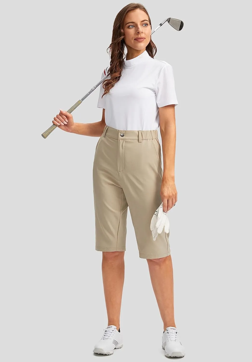 G Gradual Women's Long Hiking Cargo Shorts 13" Knee Length Lightweight Quick Dry Bermuda Shorts for Women with 5 Pockets