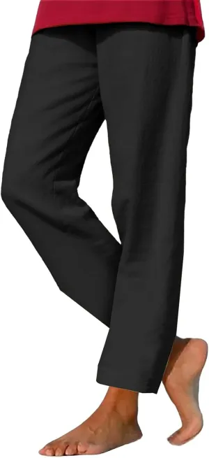 GIERIDUC Linen Pants for Women 2025 Summer High Waist Elastic Wide Leg Lounge Pant Casual Loose Lightweight Beach Trousers