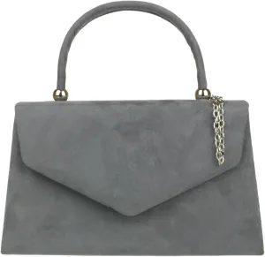 Girly HandBags Top Handle Faux Suede Clutch Bag Grab Holder Womens Handbag