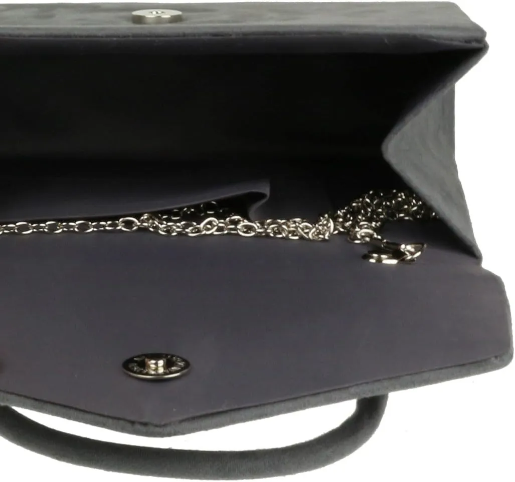 Girly HandBags Top Handle Faux Suede Clutch Bag Grab Holder Womens Handbag