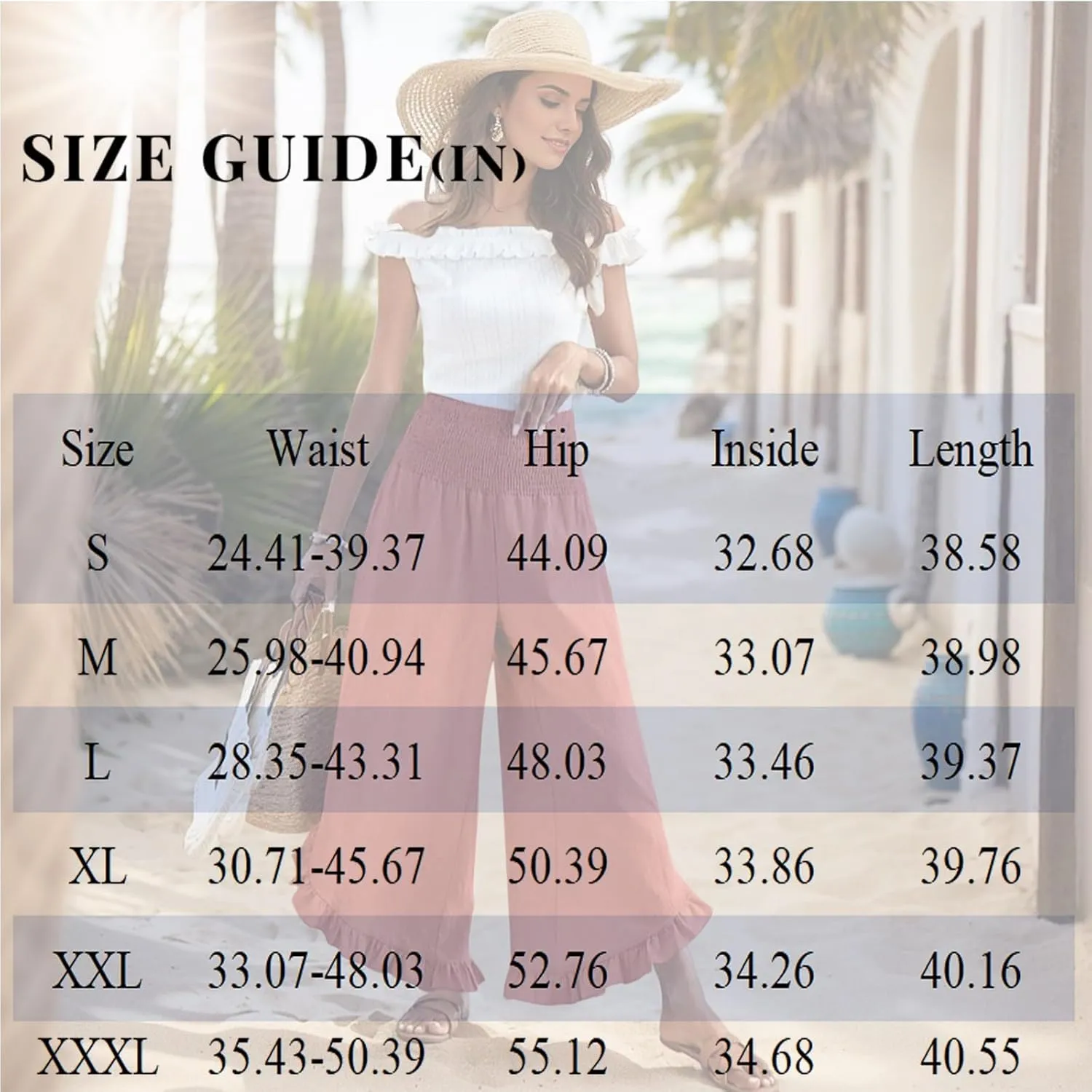 GOFULY Womens Wide Leg Pants Cotton Linen Vacation Summer Elastic Waist Pants High Waisted 2025 Pockets Cropped Solid Trouser