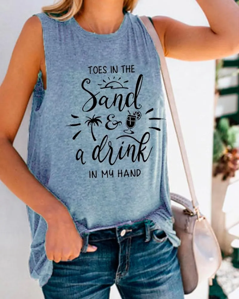 Hawaiian Beach Tank top for Women Summer Palm Tree Graphic Vacation Tops