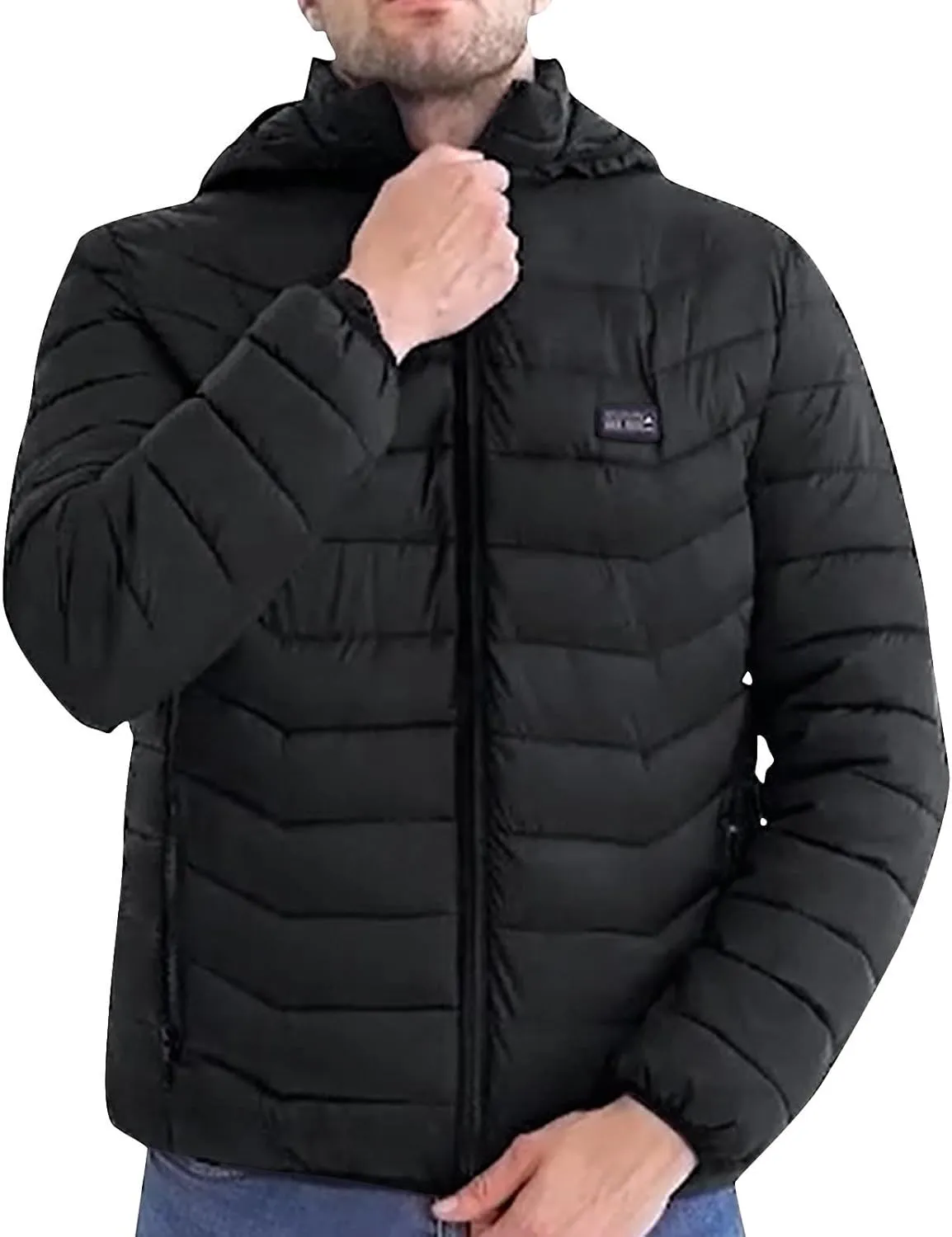 Heated Jacket for Men Women with Hood Winter Heated Hoodie Windproof Coat USB Charging Body Warmer 19 Zones Unisex
