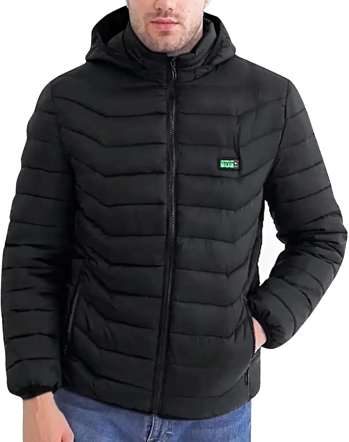 Heated Jacket for Men Women with Hood Winter Heated Hoodie Windproof Coat USB Charging Body Warmer 19 Zones Unisex