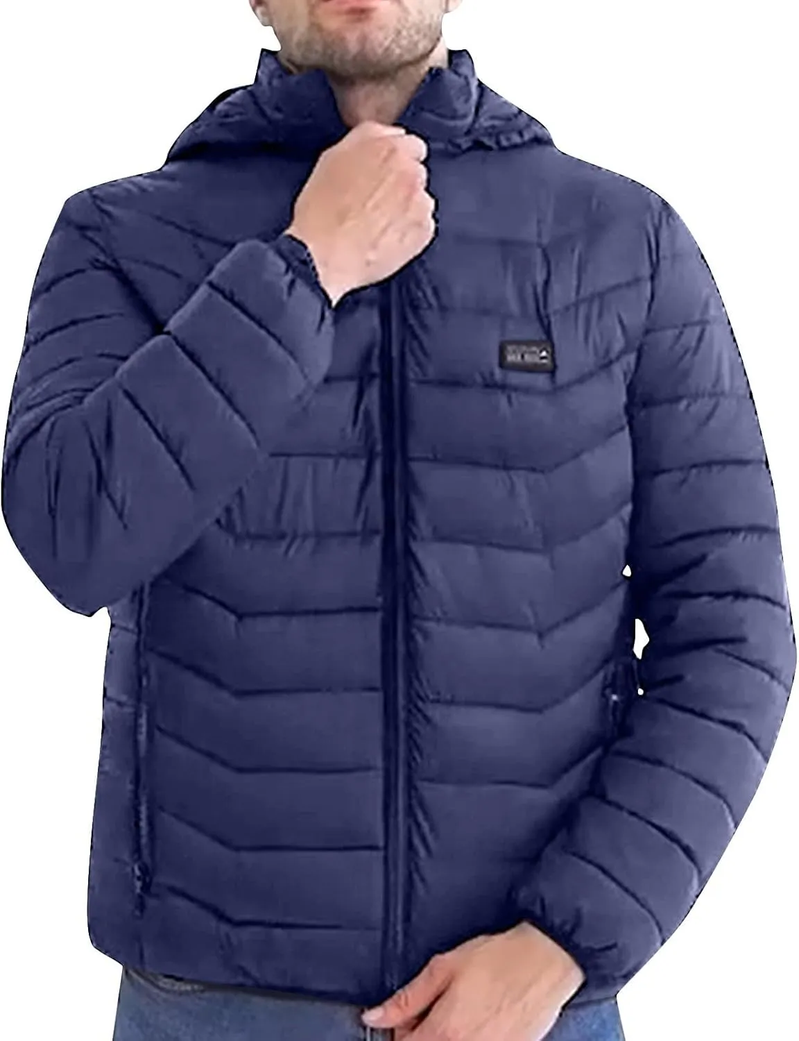 Heated Jacket for Men Women with Hood Winter Heated Hoodie Windproof Coat USB Charging Body Warmer 19 Zones Unisex