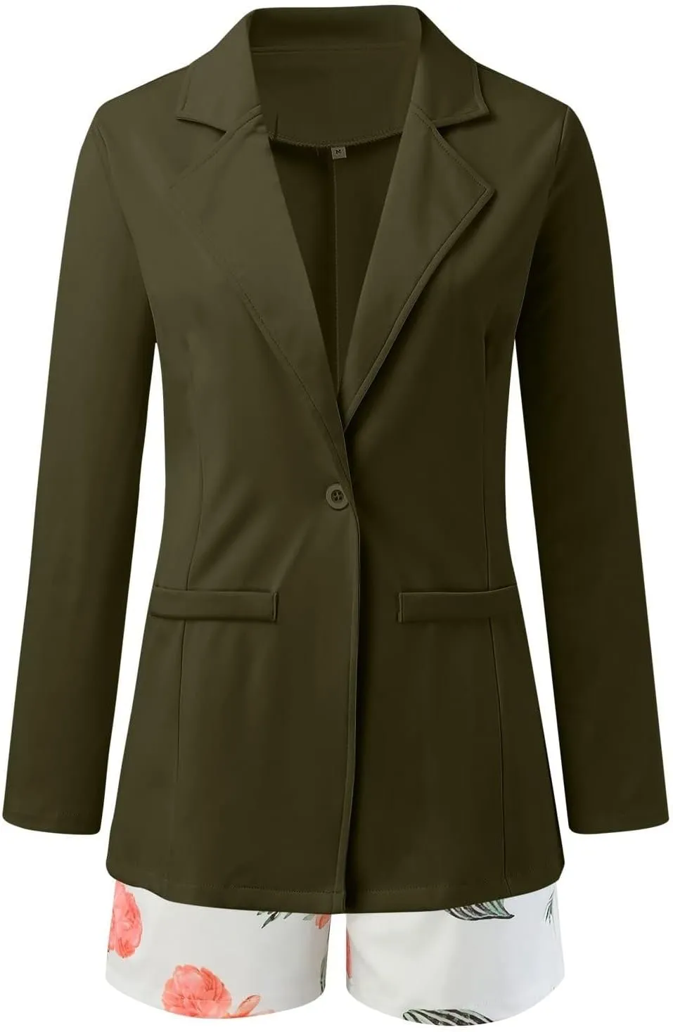 hlysgo Women's Blazer Shorts Set 2 Piece Outfits Long Sleeve Blazer Jacket with Shorts Elegant Business Office Suit Sets