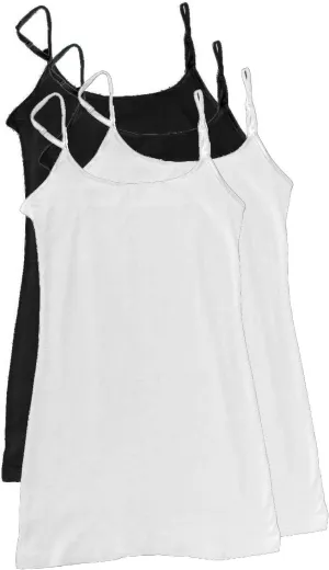 Hollywood Star Fashion Plain Long Spaghetti Strap Tank Top Camis Basic Camisole Cotton