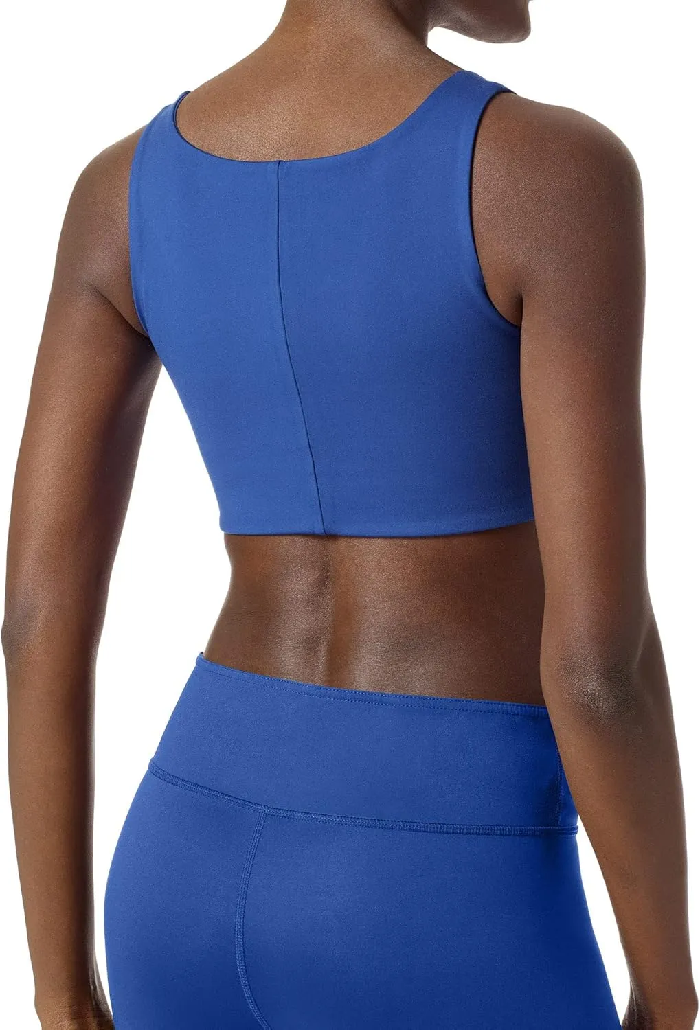 HUE Womens Workout Cropped Tank Top with Built in Bra, Athletic Sport Shirt
