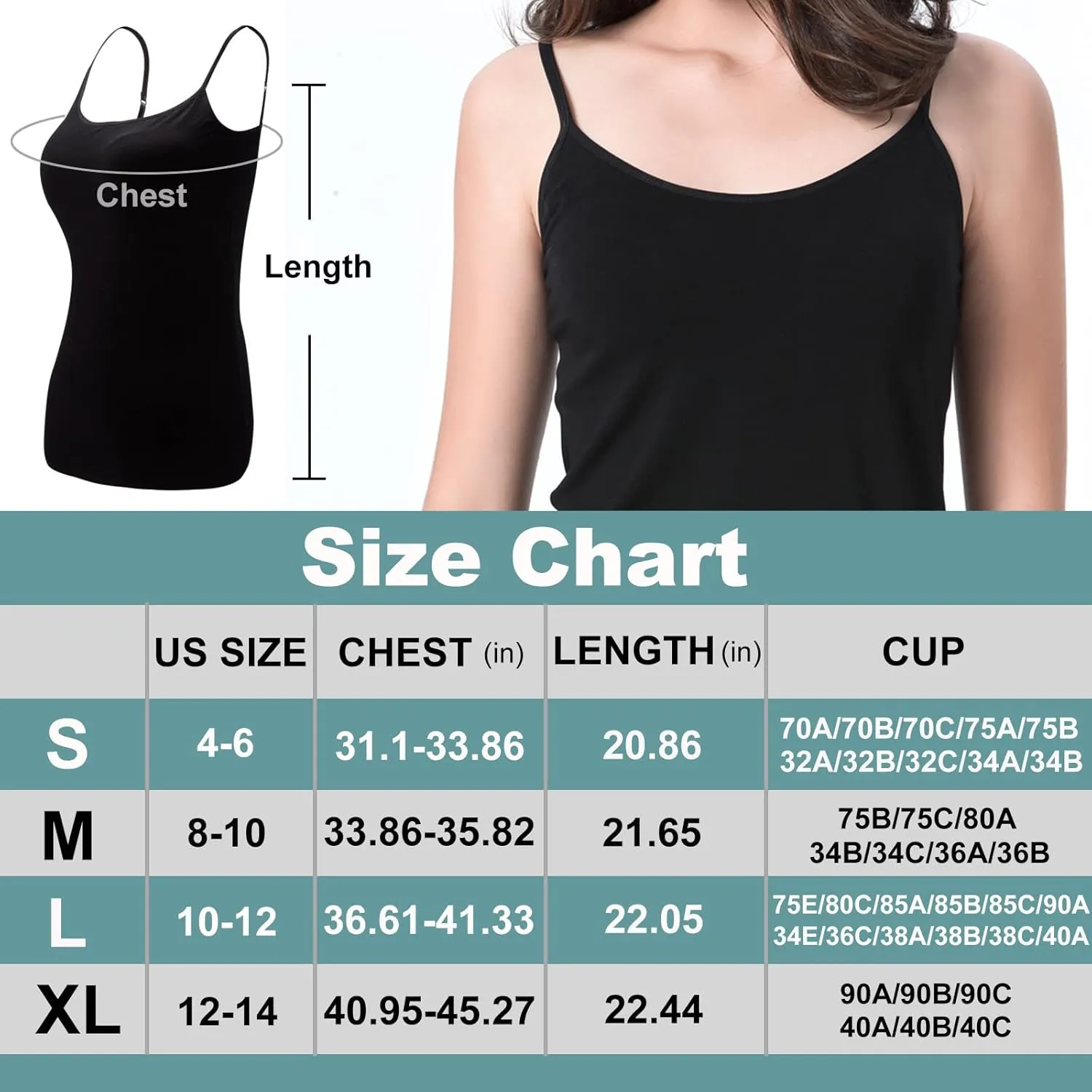 Ibeauti Womens Camisoles Tops with Built in Padded Bra Basic Breathable Tank Top