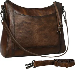 Iswee Genuine Leather Crossbody Bags for Women Shoulder Bag Top Handle Satchel