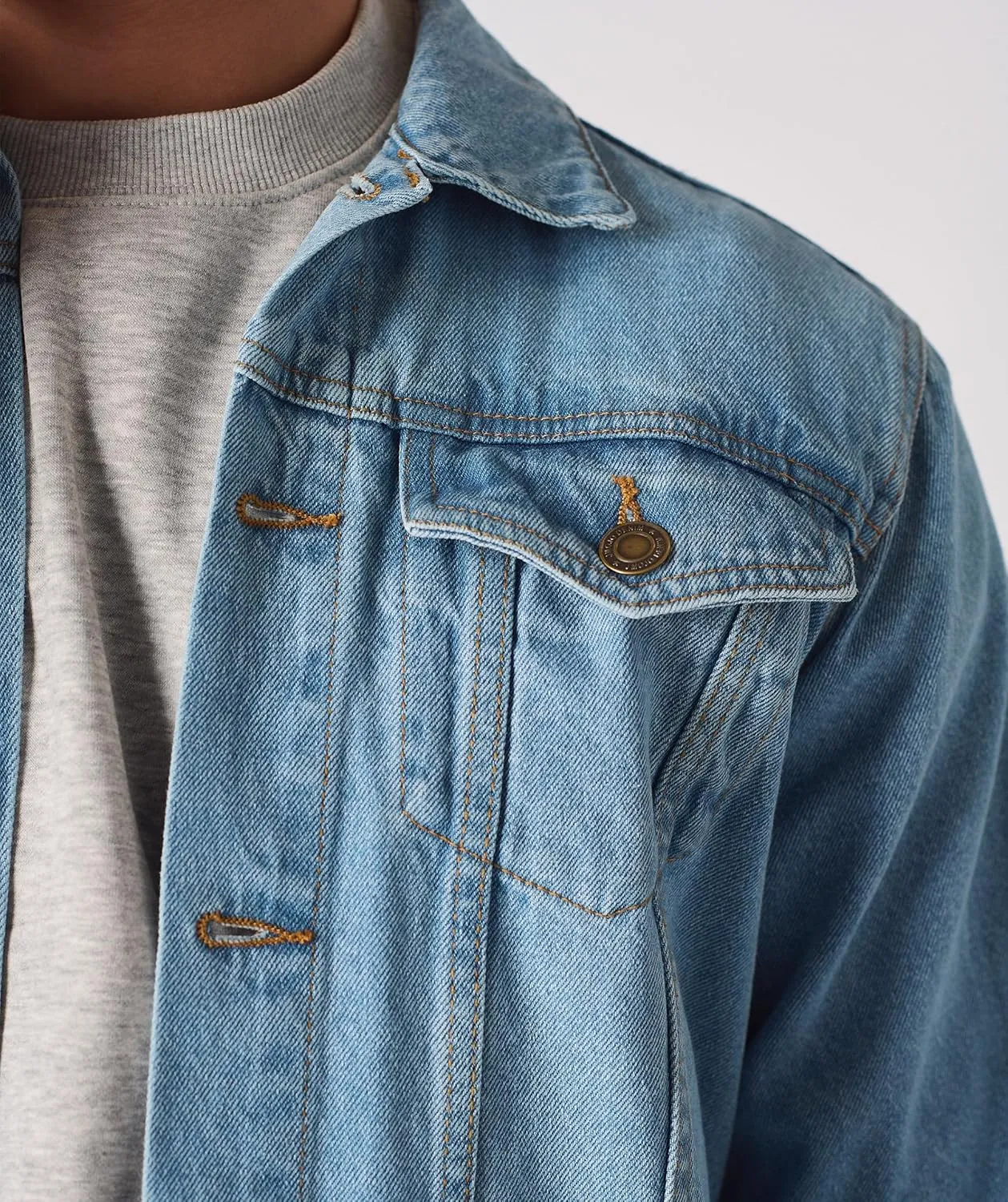 Jean Jacket For Men - Classic Trucker Style Slim Fit Casual Outerwear Button Down Cowboy Cut - Men's Denim Jacket
