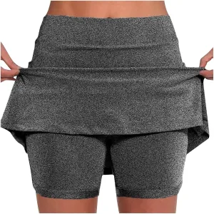 JIEMUXIU Tennis Skorts for Woman 2025 Outdoor Athletic Yoga Skorts Lightweight Tummy Control Flowy Summer Skirts
