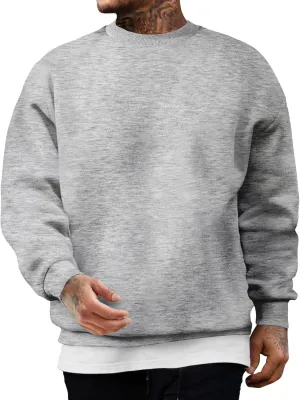 JMIERR Men's Casual Long Sleeves Crewneck Sweatshirts Cotton Pullover Sweatshirt for Men