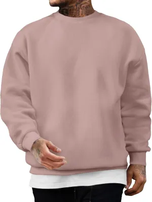 JMIERR Men's Casual Long Sleeves Crewneck Sweatshirts Cotton Pullover Sweatshirt for Men