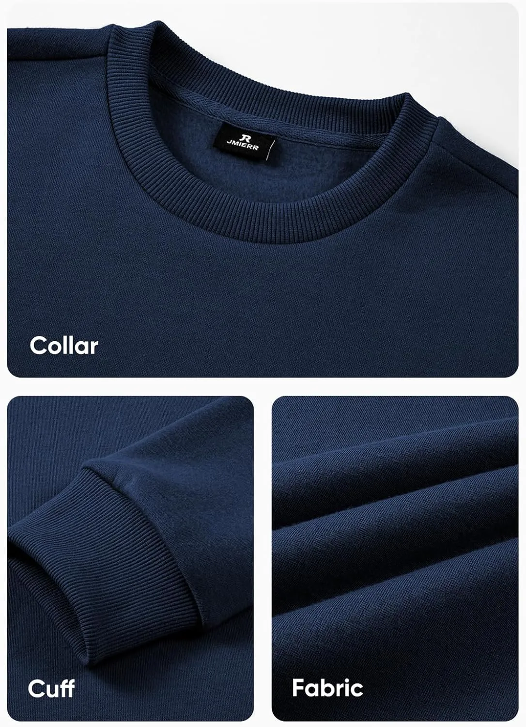 JMIERR Men's Casual Long Sleeves Crewneck Sweatshirts Cotton Pullover Sweatshirt for Men