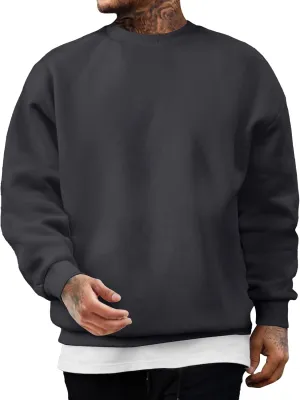 JMIERR Men's Casual Long Sleeves Crewneck Sweatshirts Cotton Pullover Sweatshirt for Men