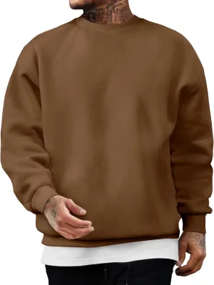 JMIERR Men's Casual Long Sleeves Crewneck Sweatshirts Cotton Pullover Sweatshirt for Men