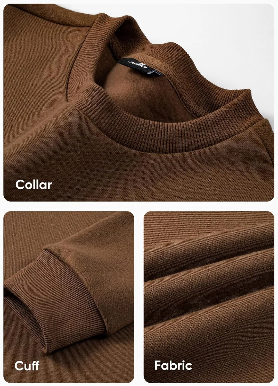 JMIERR Men's Casual Long Sleeves Crewneck Sweatshirts Cotton Pullover Sweatshirt for Men
