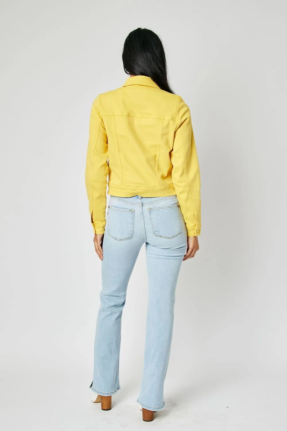 Judy Blue Lemon Yellow Jean Jacket Great Fit 7860-