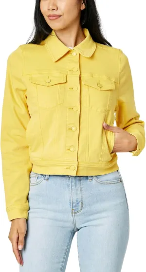 Judy Blue Lemon Yellow Jean Jacket Great Fit 7860-
