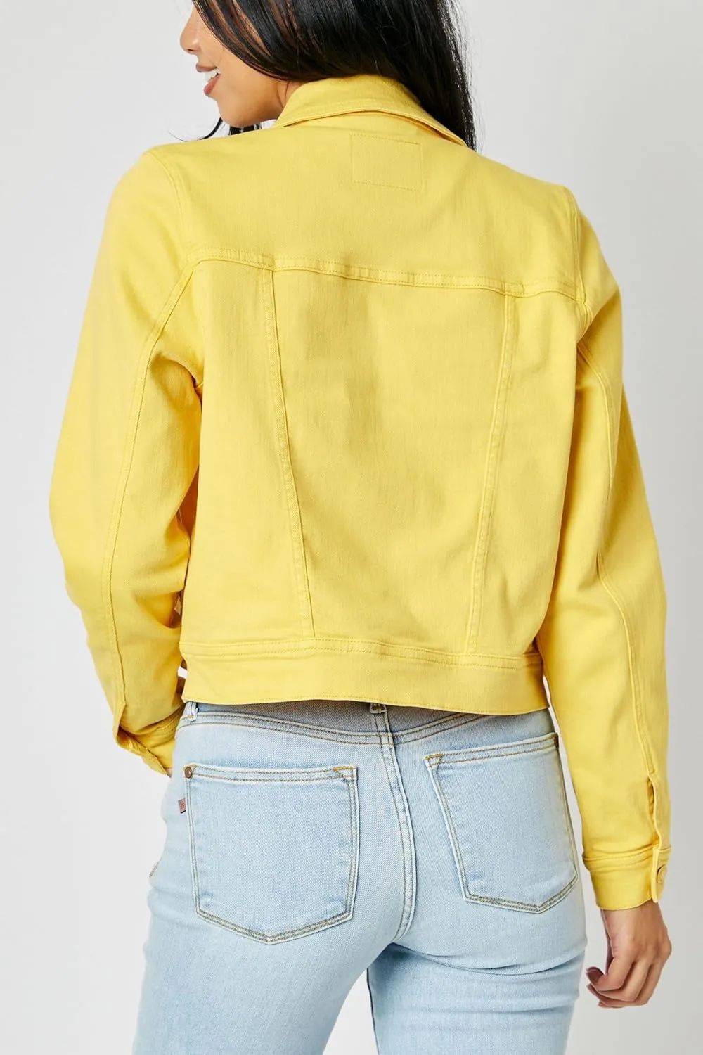 Judy Blue Lemon Yellow Jean Jacket Great Fit 7860-