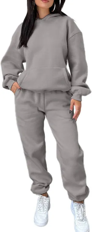 KANSOON Sweatsuits for Women Set 2 Piece Outfits Long Sleeve Hoodie Oversized Sweatshirt Jogger Pants Casual Tracksuit Sets
