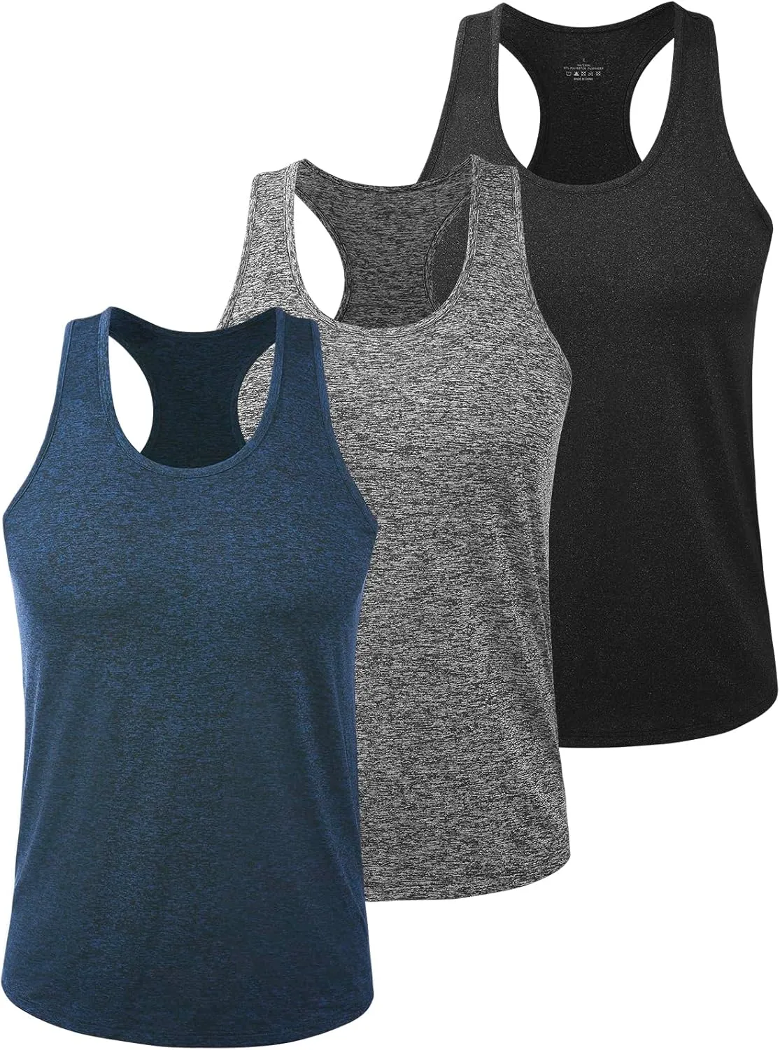 Kniffi Mens 3 Pack Y-Back Workout Tank Tops Quick Dry Running Tank Gym Muscle Sleeveless T Shirts
