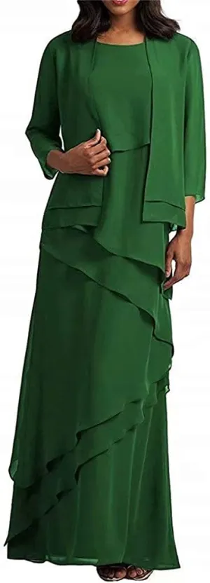 Ladies Bridal Ball Gown Wedding Chiffon Beaded Evening Dress Dark Green US4