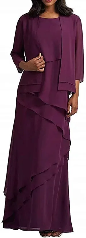 Ladies Bridal Ball Gown Wedding Chiffon Beaded Evening Dress Grape US4