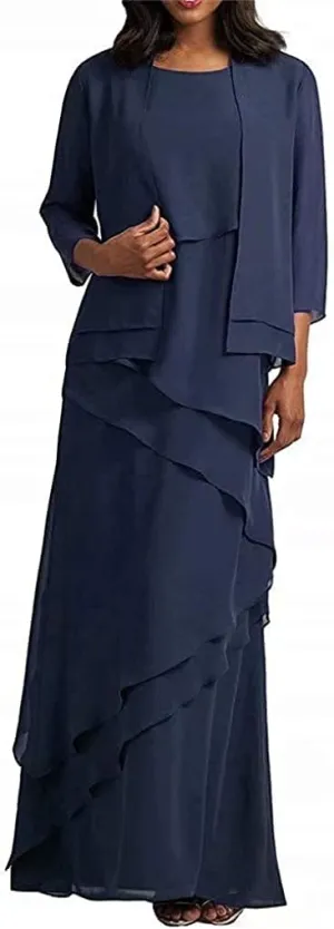 Ladies Bridal Ball Gown Wedding Chiffon Beaded Evening Dress Navy Blue US6