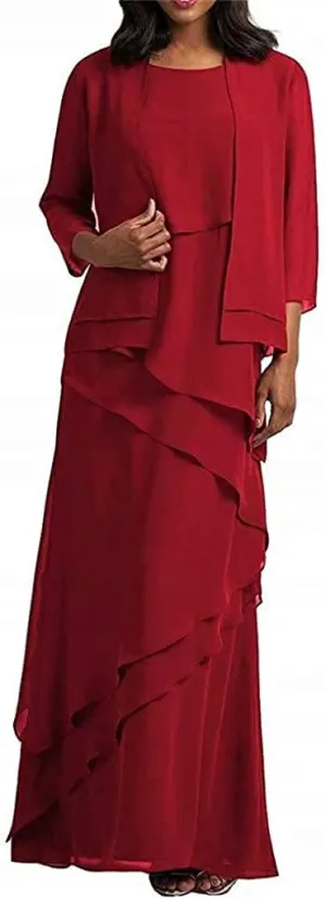 Ladies Bridal Ball Gown Wedding Chiffon Beaded Evening Dress Wine Red US4