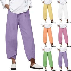 Lady Trouser Pant Summer Pants High Casual Waist Long Solid Cotton Pants 70s Pants Women Sexy Lounging