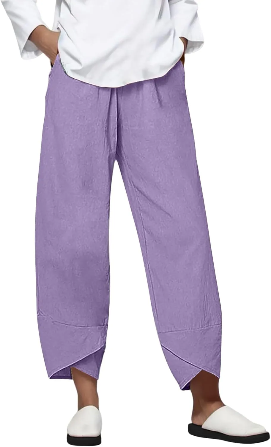 Lady Trouser Pant Summer Pants High Casual Waist Long Solid Cotton Pants 70s Pants Women Sexy Lounging