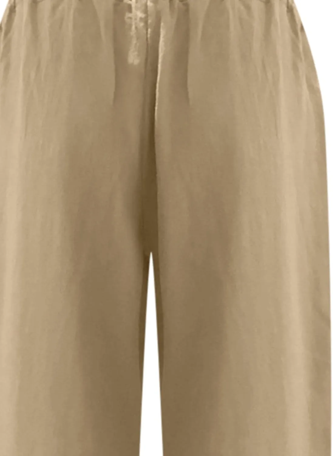 Lastesso Linen Pants Women Spring Summer Lounge Capris Vintage High Waist Straight Cotton Linen Pants Loose Ladies Trouser