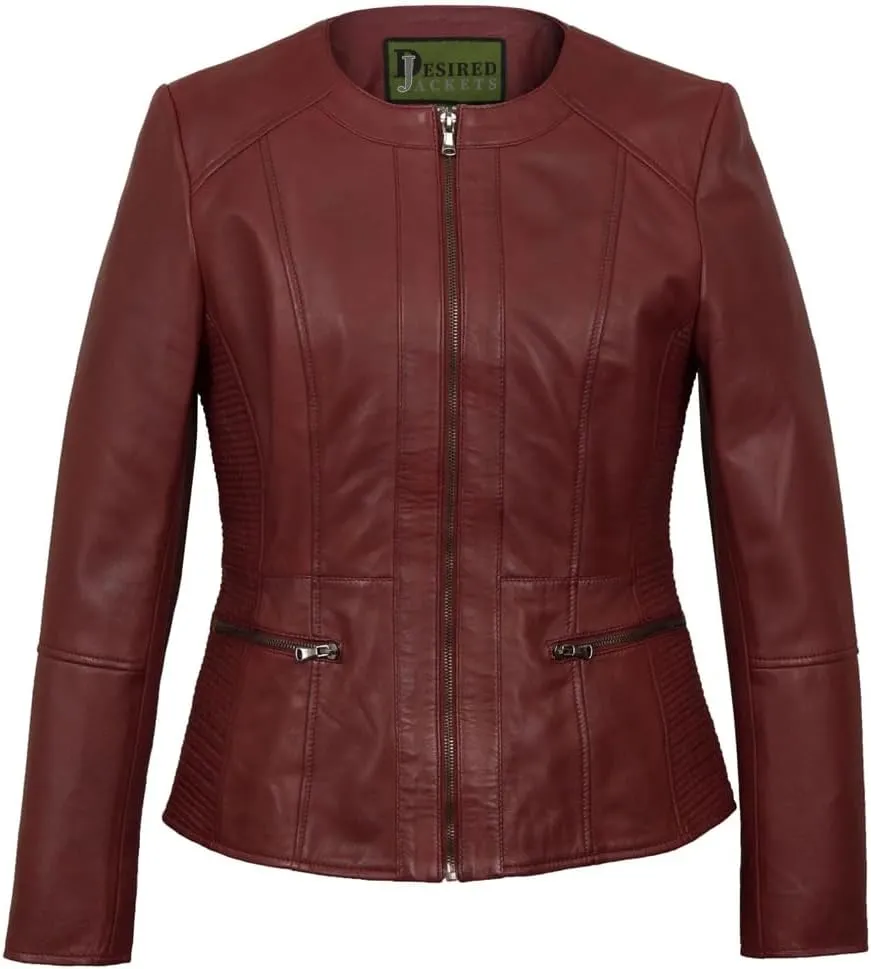 Leather Jacket Women Real Leather Jacket Women - Cafe Racer Slim Fit Womens Motorcycle Jackets