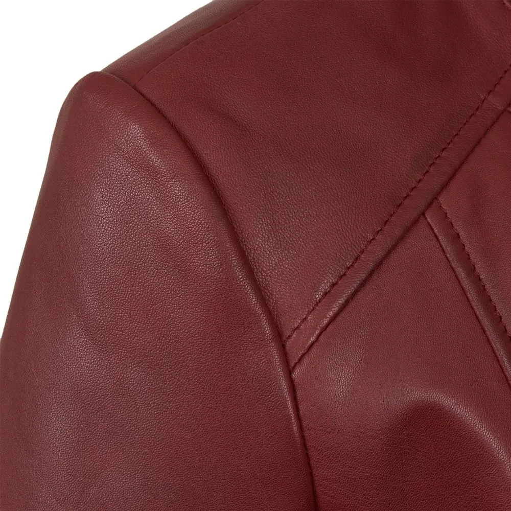 Leather Jacket Women Real Leather Jacket Women - Cafe Racer Slim Fit Womens Motorcycle Jackets