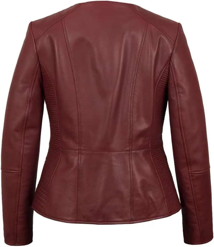 Leather Jacket Women Real Leather Jacket Women - Cafe Racer Slim Fit Womens Motorcycle Jackets