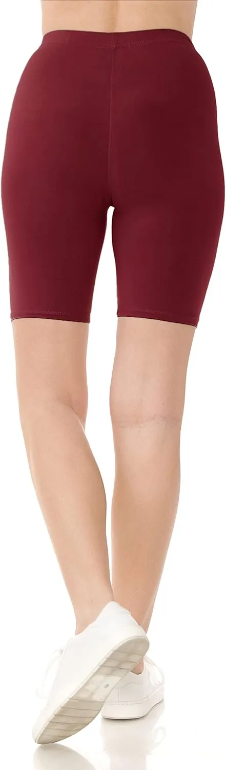 Leggings Depot High Waisted Buttery Soft Fashion Biker Shorts for Women (Available in Plus Size)