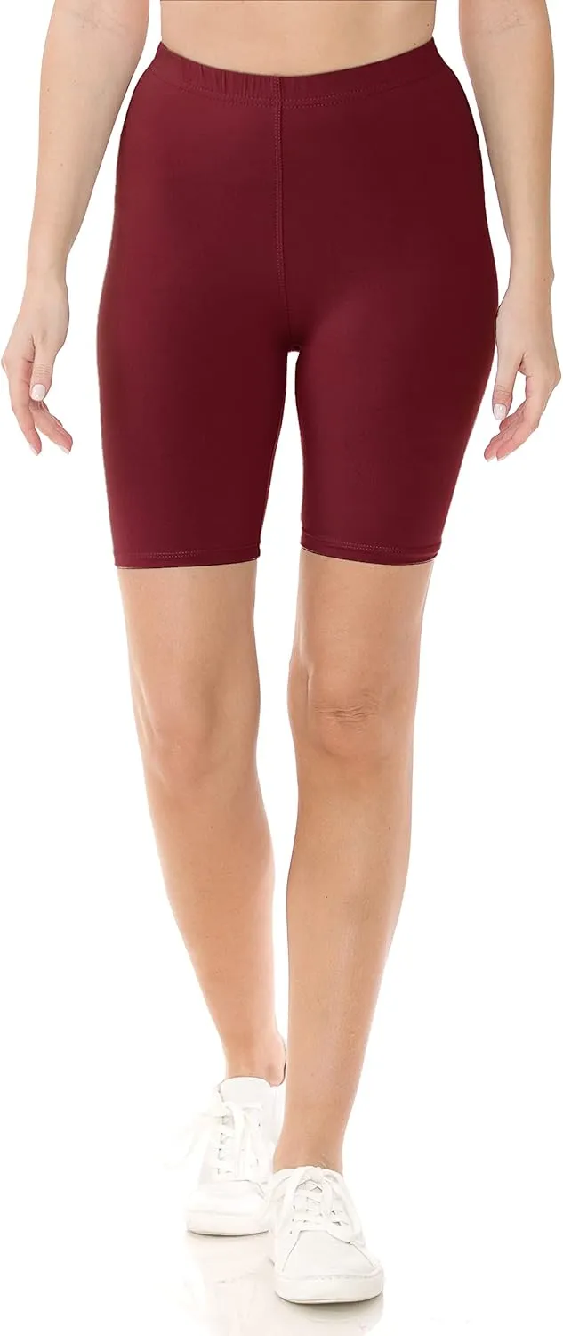 Leggings Depot High Waisted Buttery Soft Fashion Biker Shorts for Women (Available in Plus Size)