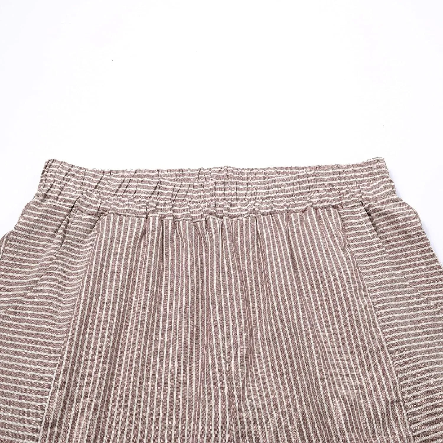 Linen Capri Pants for Women 2025 Elastic Waist Side Back Four Pockets 9/10 Pants Straight Leg Lounge Trousers with