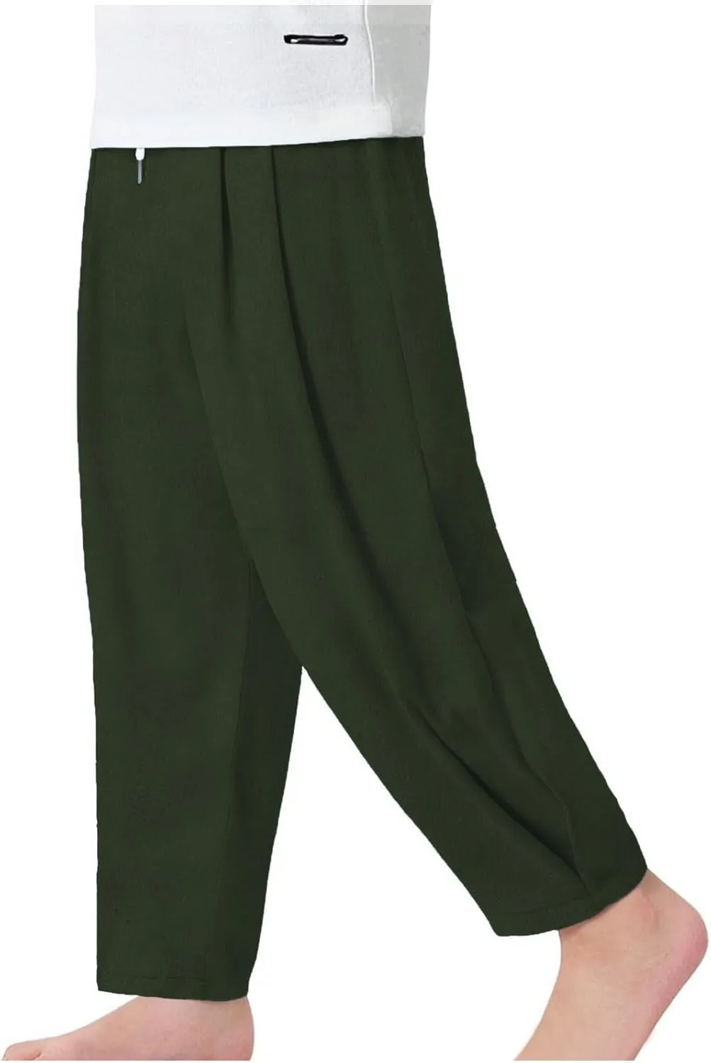 Linen Pants for Girls Summer Casual Loose Lightweight Solid Harem Pants Kids Drawstring Wide Leg Trousers with Pocket