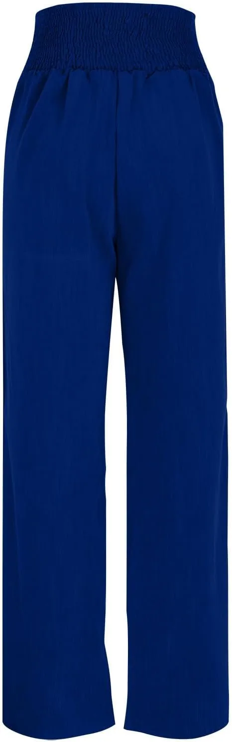Linen Pants for Women Casual Flowy Loose Fit Wide Leg Trousers Summer High Waisted Beach Palazzo Pants with Pockets