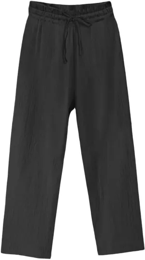 Linen Pants Women Tall Elastic High Waisted Pants for Women Cotton Womens Sweatpants with Pockets Straight Wide Leg