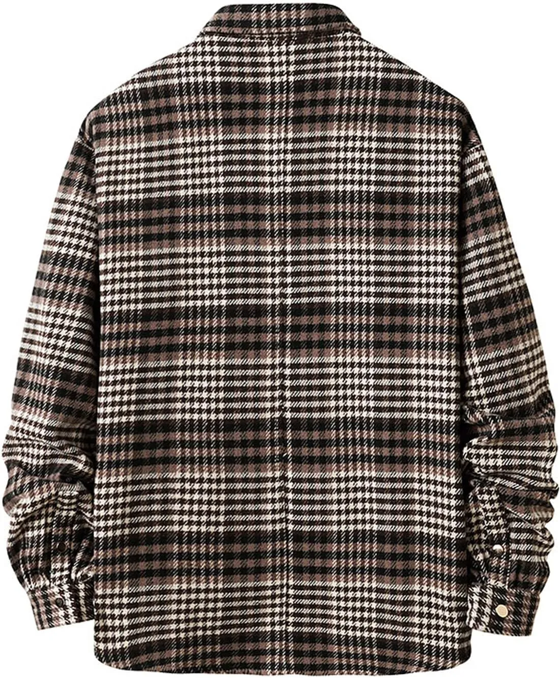 Locachy Men's Casual Cotton Plaid Shirts Long Sleeve Button-Down Flannel Overshirt Jacket