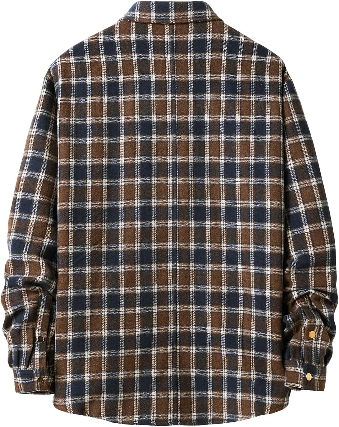 Locachy Men's Casual Cotton Plaid Shirts Long Sleeve Button-Down Flannel Overshirt Jacket