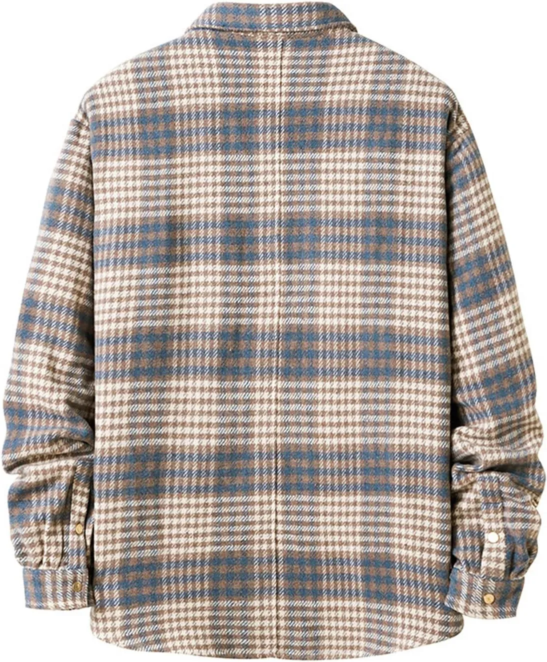 Locachy Men's Casual Cotton Plaid Shirts Long Sleeve Button-Down Flannel Overshirt Jacket