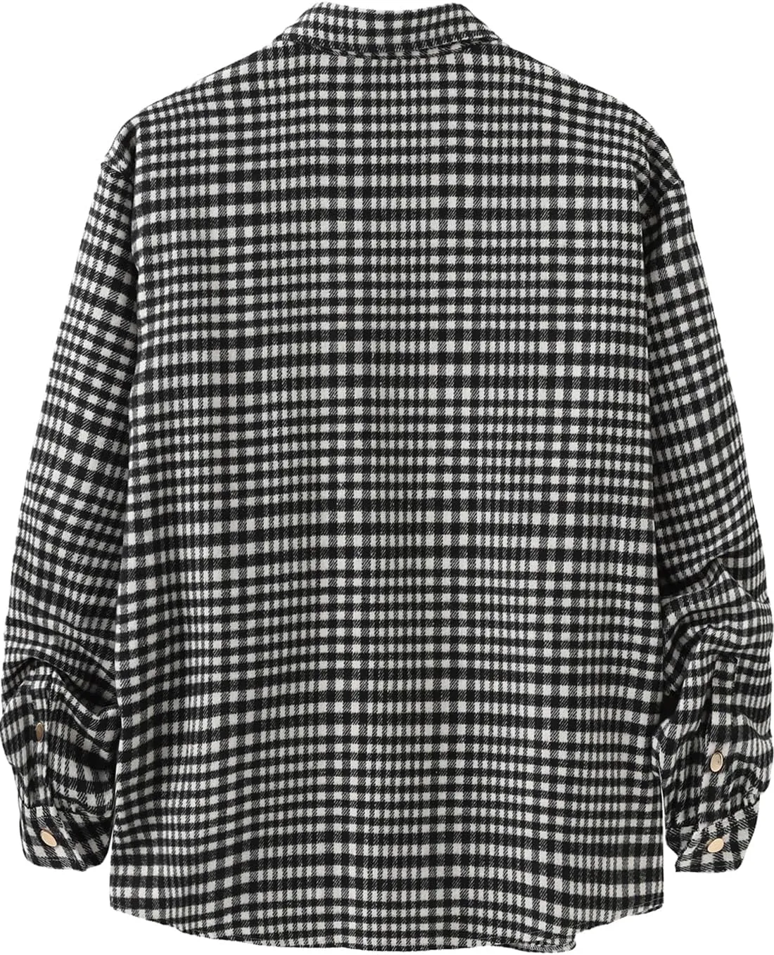Locachy Men's Casual Cotton Plaid Shirts Long Sleeve Button-Down Flannel Overshirt Jacket
