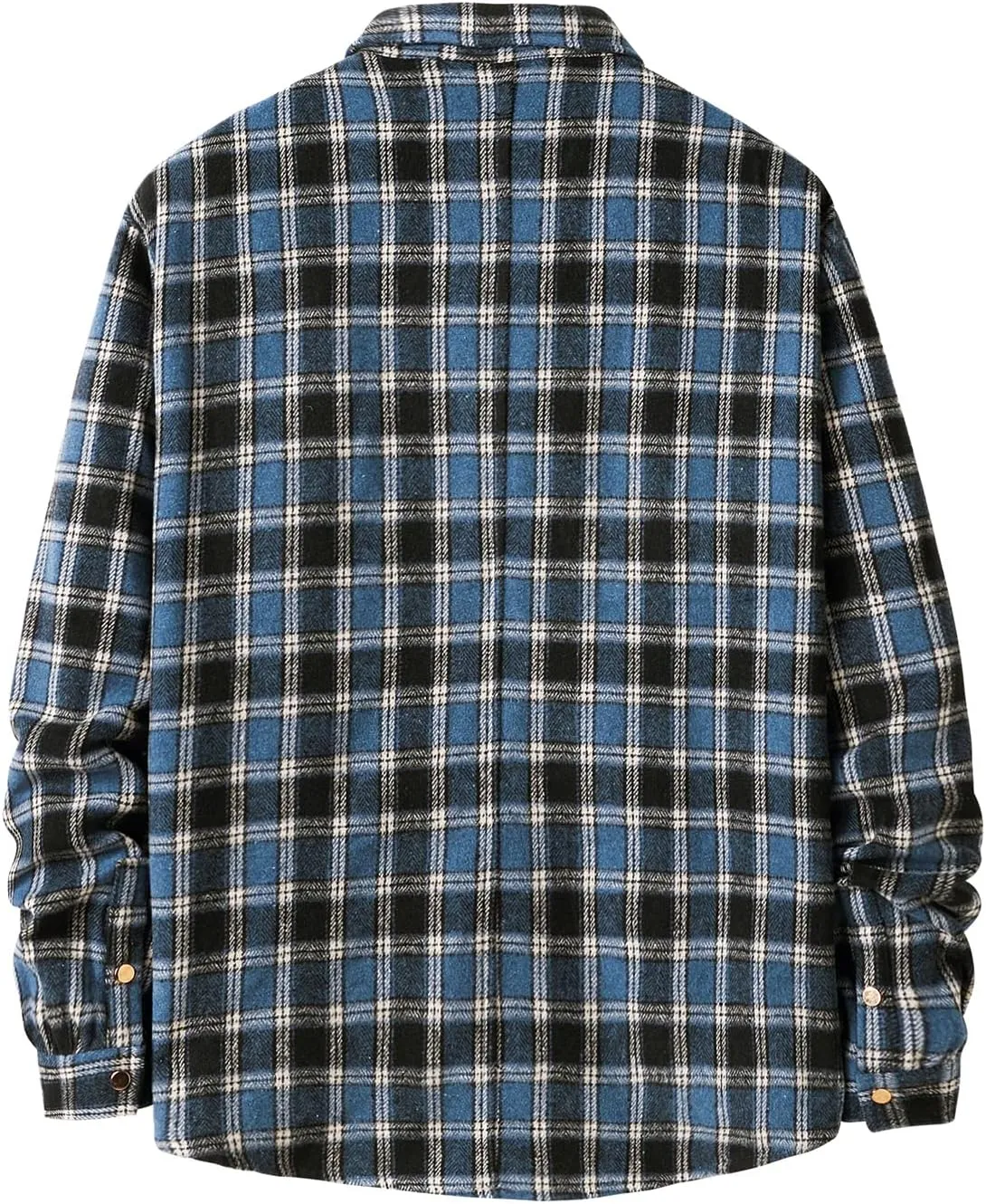 Locachy Men's Casual Cotton Plaid Shirts Long Sleeve Button-Down Flannel Overshirt Jacket