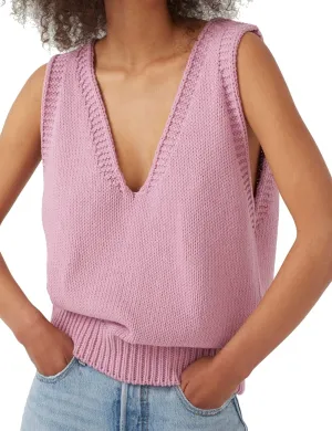 Locachy Women's V Neck Sleeveless Knit Pullover Sweater Vest Casual Cami Tank Top